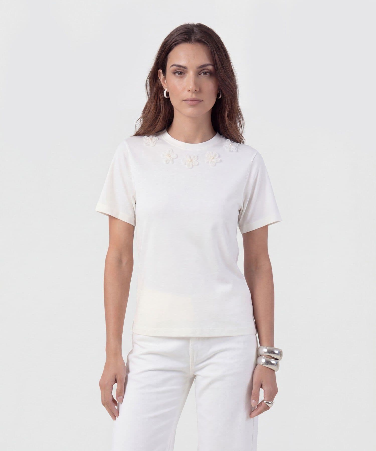 Camiseta Candelaria Relajado blanco para mujer, vista principal