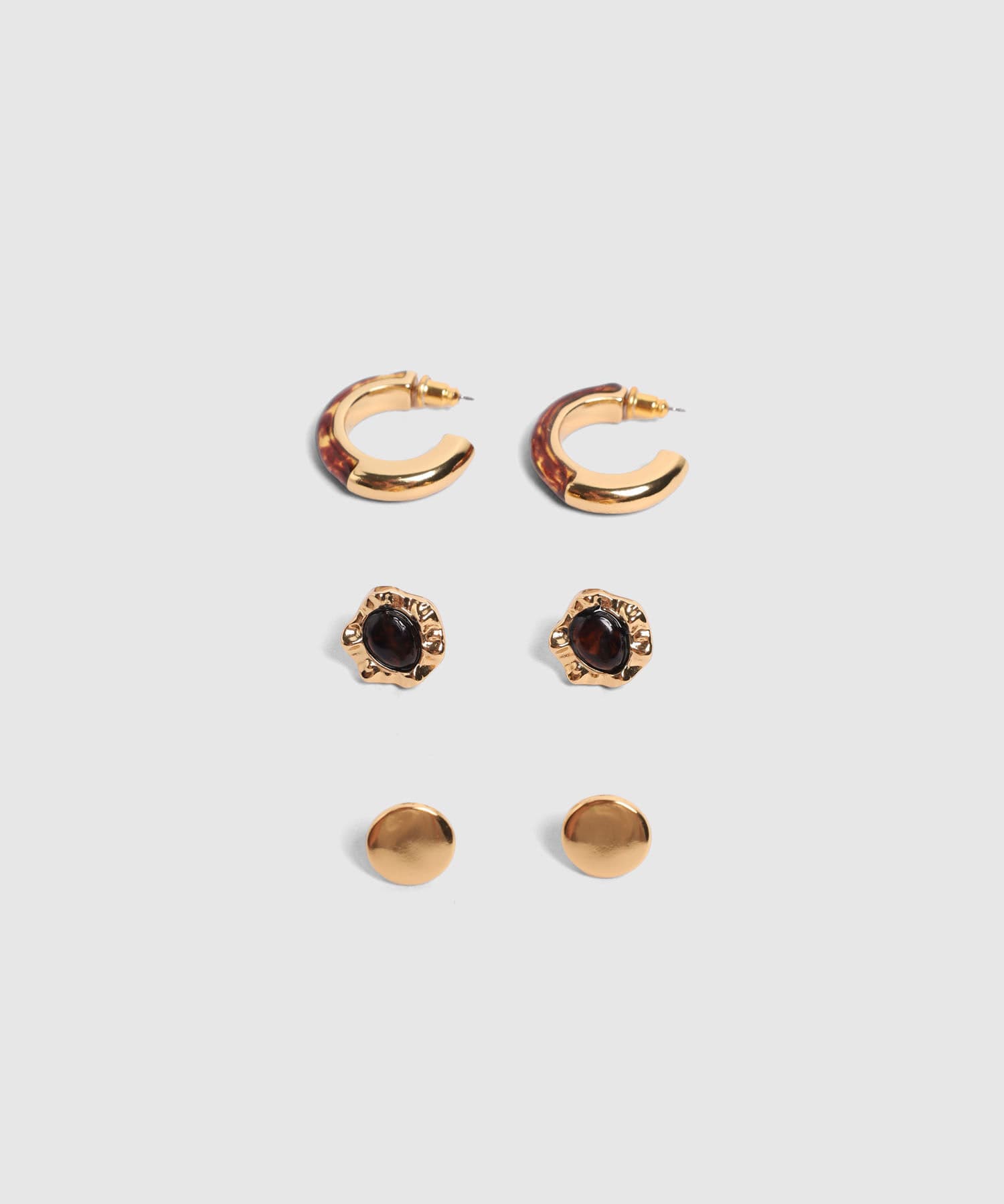 Aretes Dalia de Noche dorado para mujer, vista principal