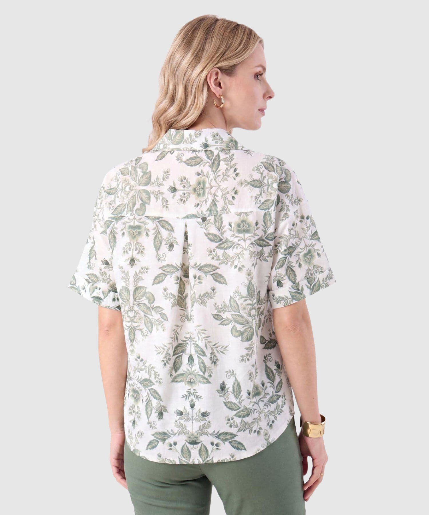 Camisa Julieta Edición Índigo verde oliva para mujer, vista 4
