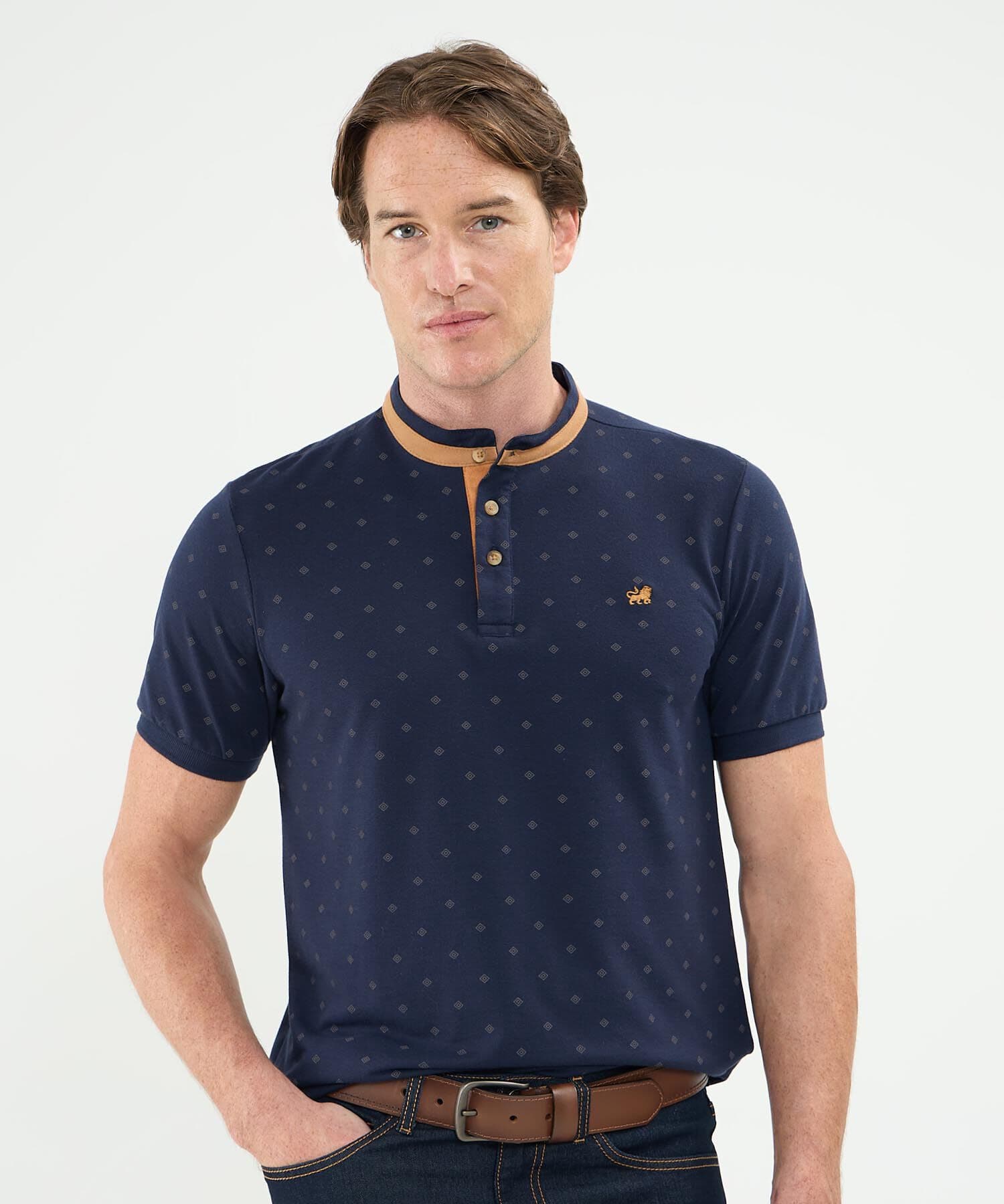 Polo Valle Edición Lino azul marino para hombre, vista principal
