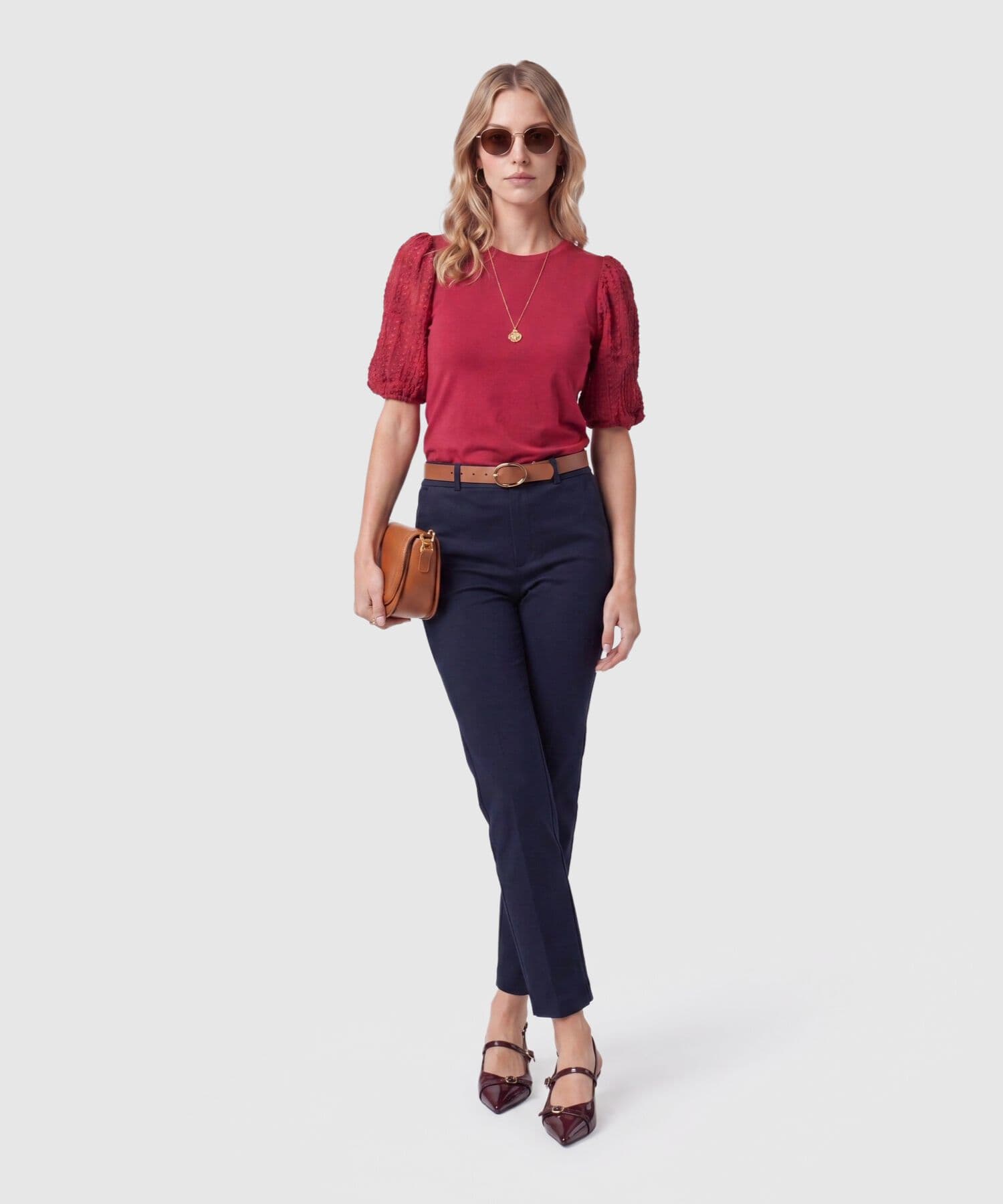 Camiseta Oliva de Ciudad rojo granada para mujer, vista 2