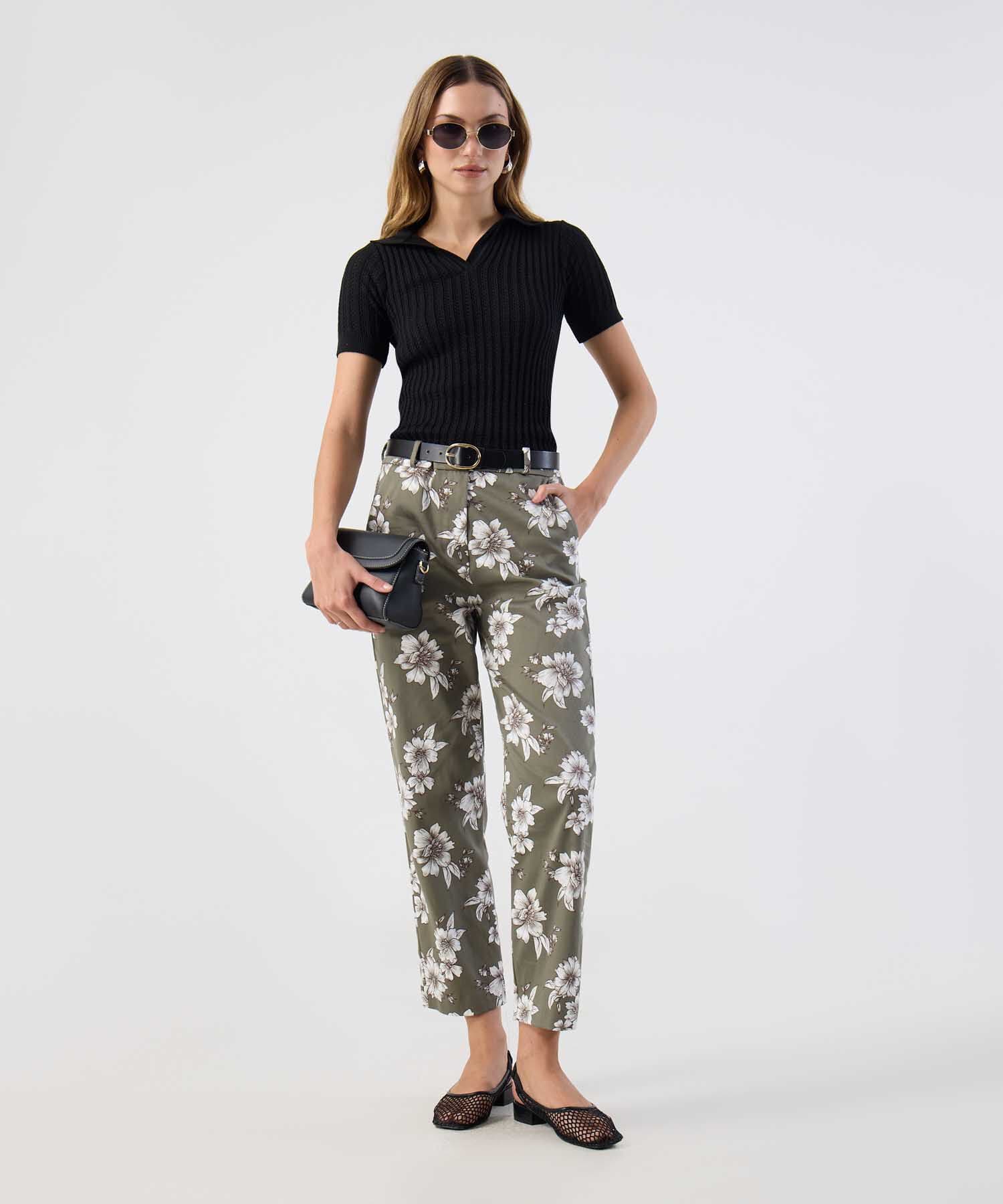 Pantalón Brisa Texturizado verde oliva para mujer, vista 2