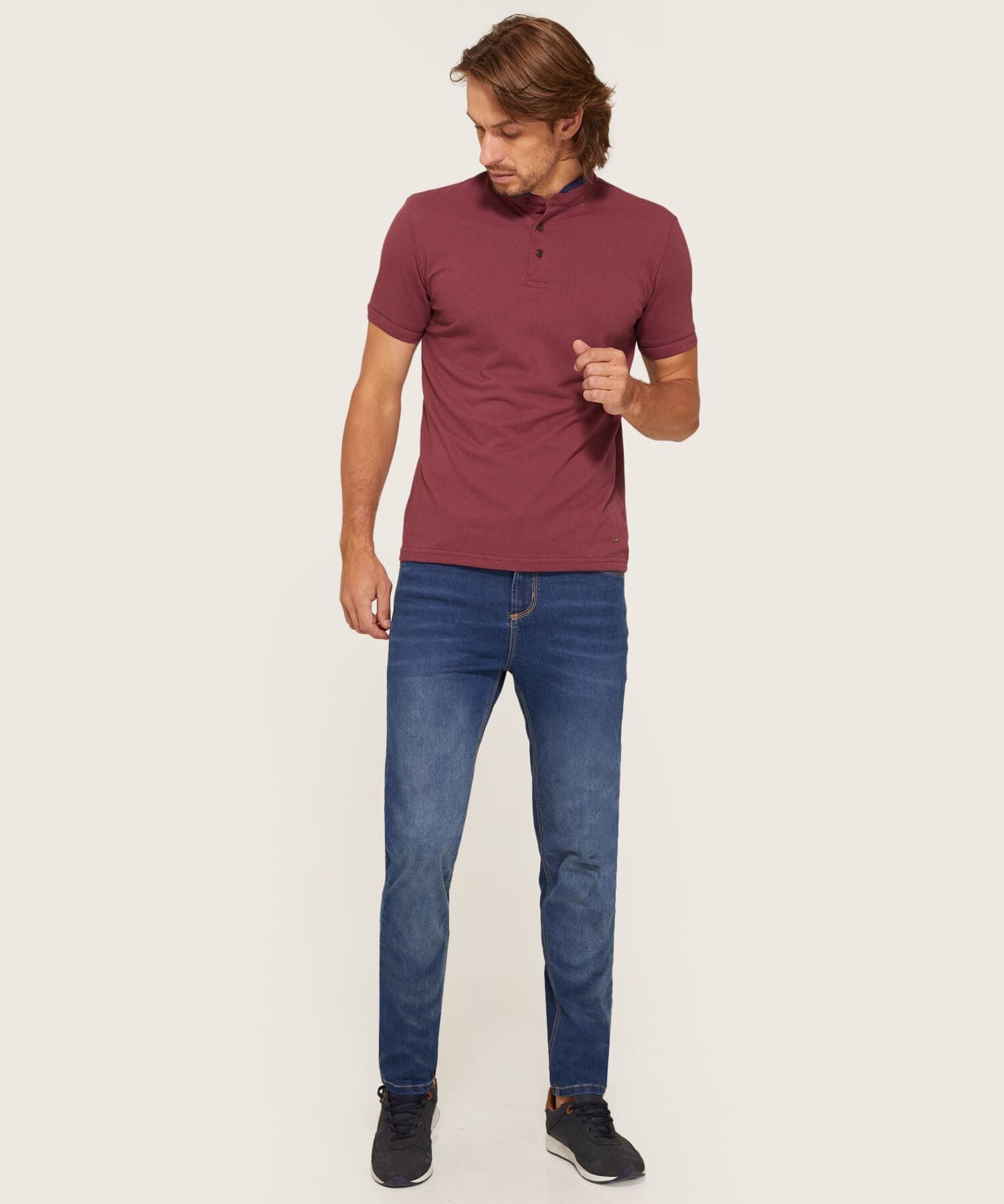 Polo Dalia Esencial rosa empolvado para hombre, vista 4