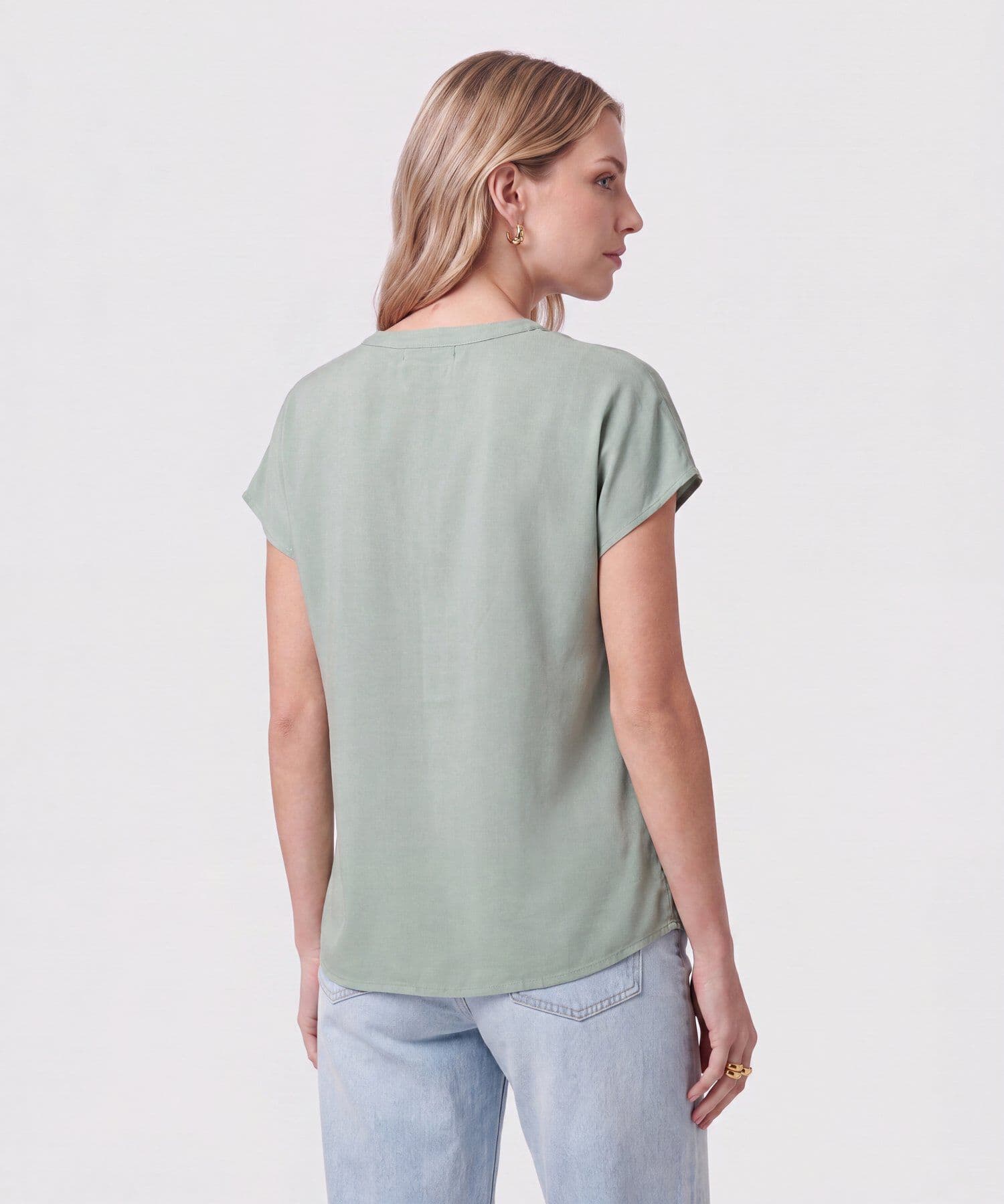 Blusa Candelaria Relajado verde oliva para mujer, vista 4