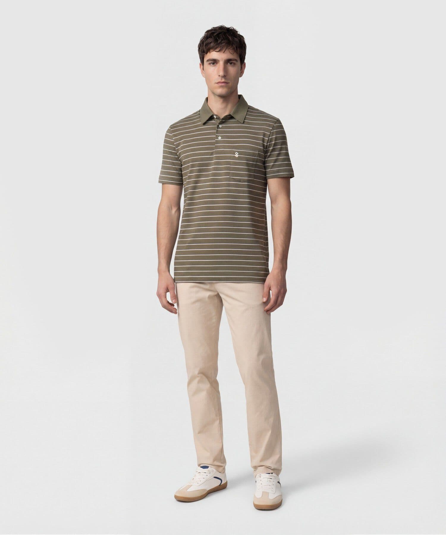 Polo Sierra de Ciudad verde oliva para hombre, vista 2