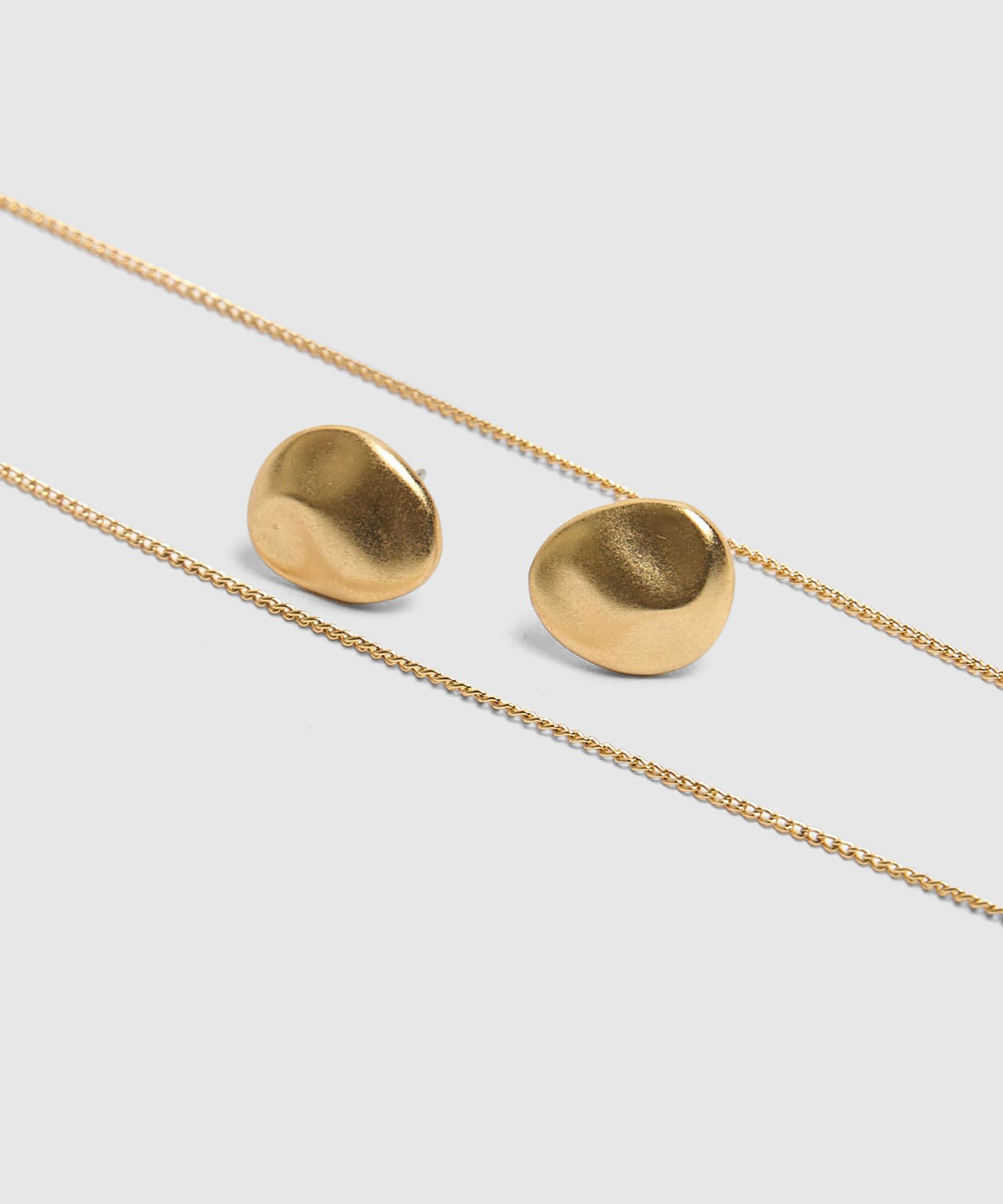 Aretes Río Natural dorado para mujer, vista 3