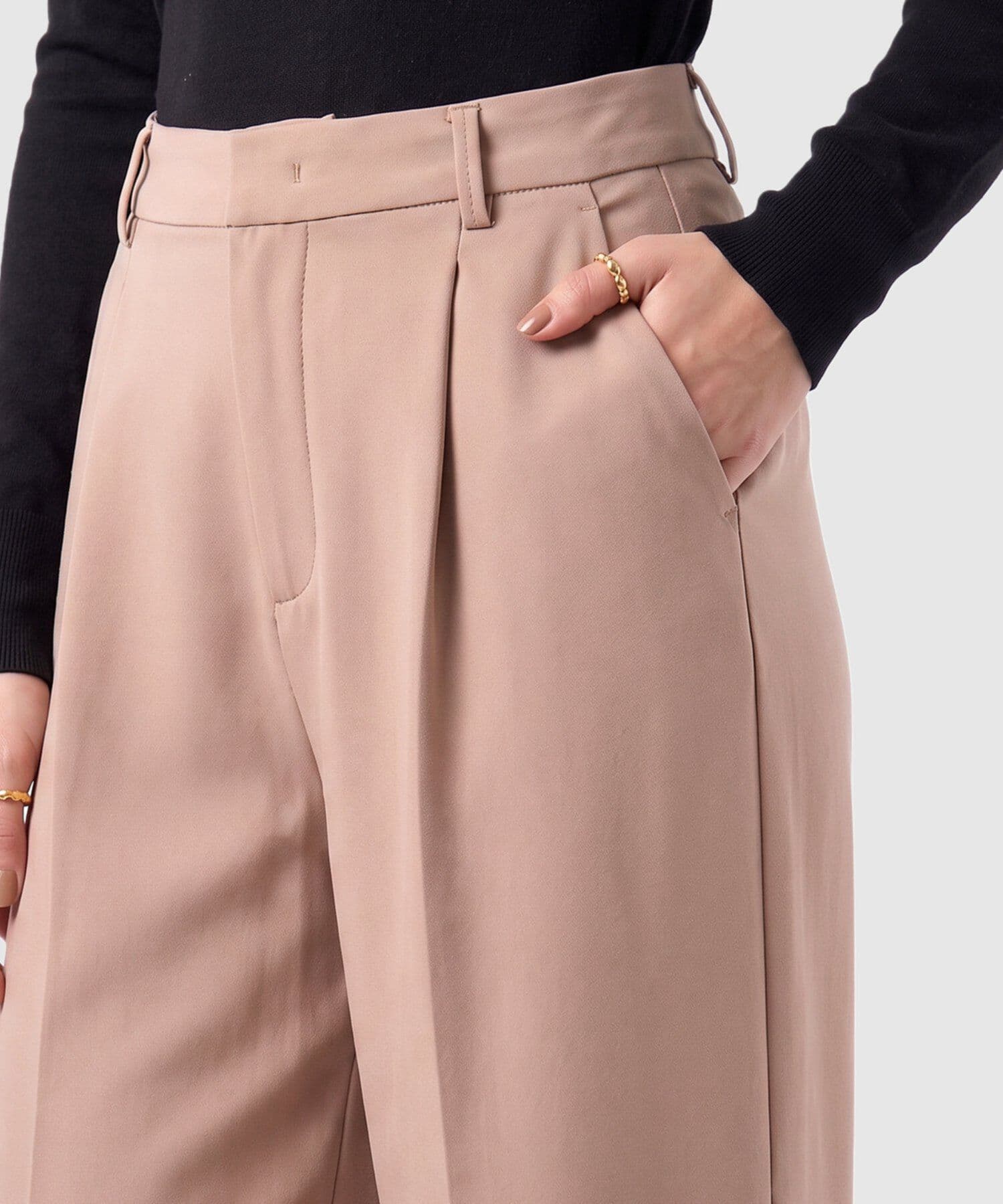 Pantalón Dorada Texturizado café para mujer, vista 3