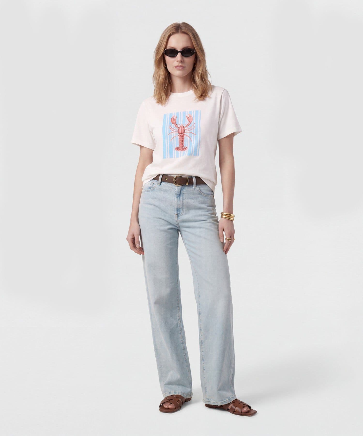 Camiseta Litoral Minimalista blanco para mujer, vista 2