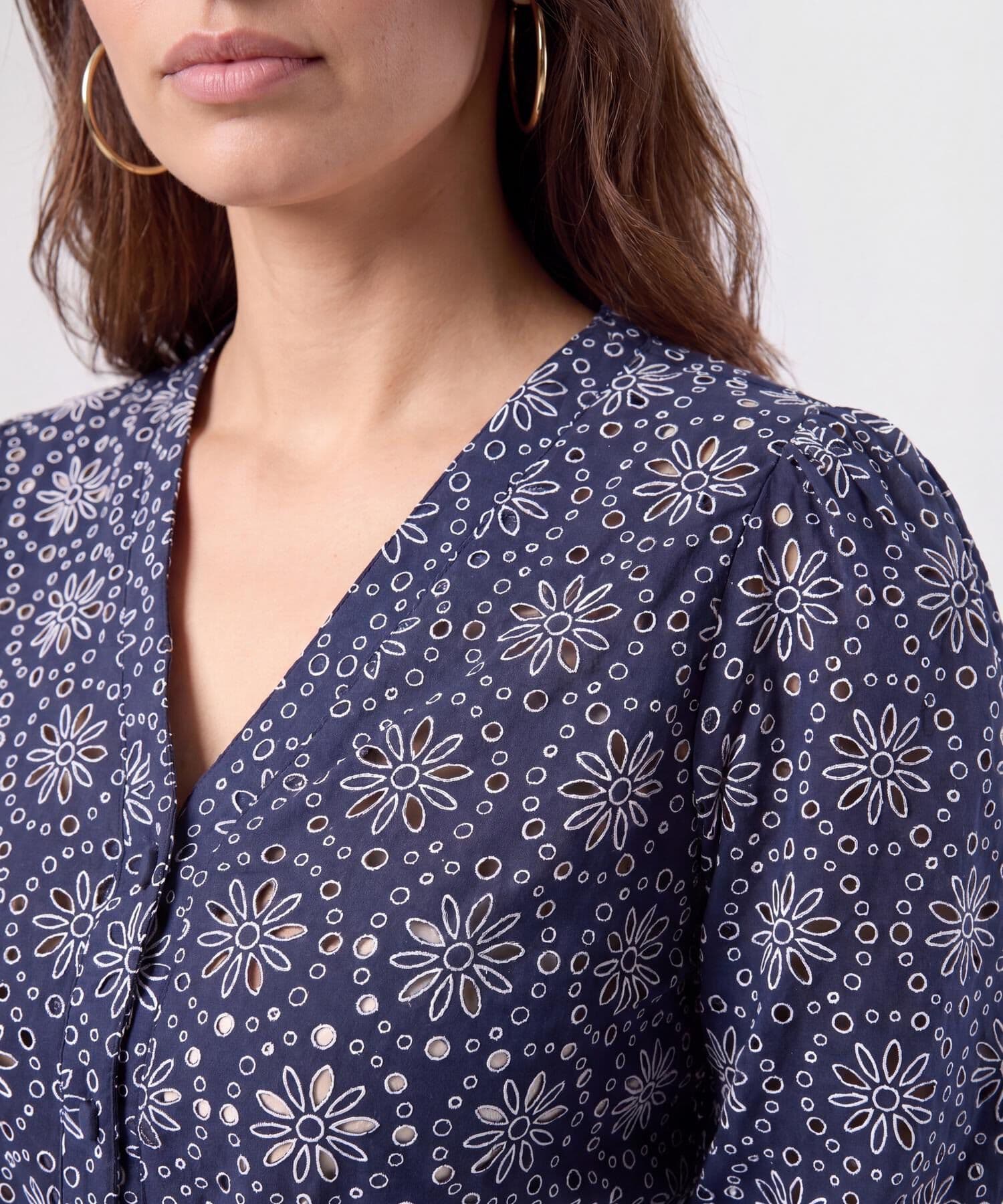 Vestido Solana Texturizado azul marino para mujer, vista 2