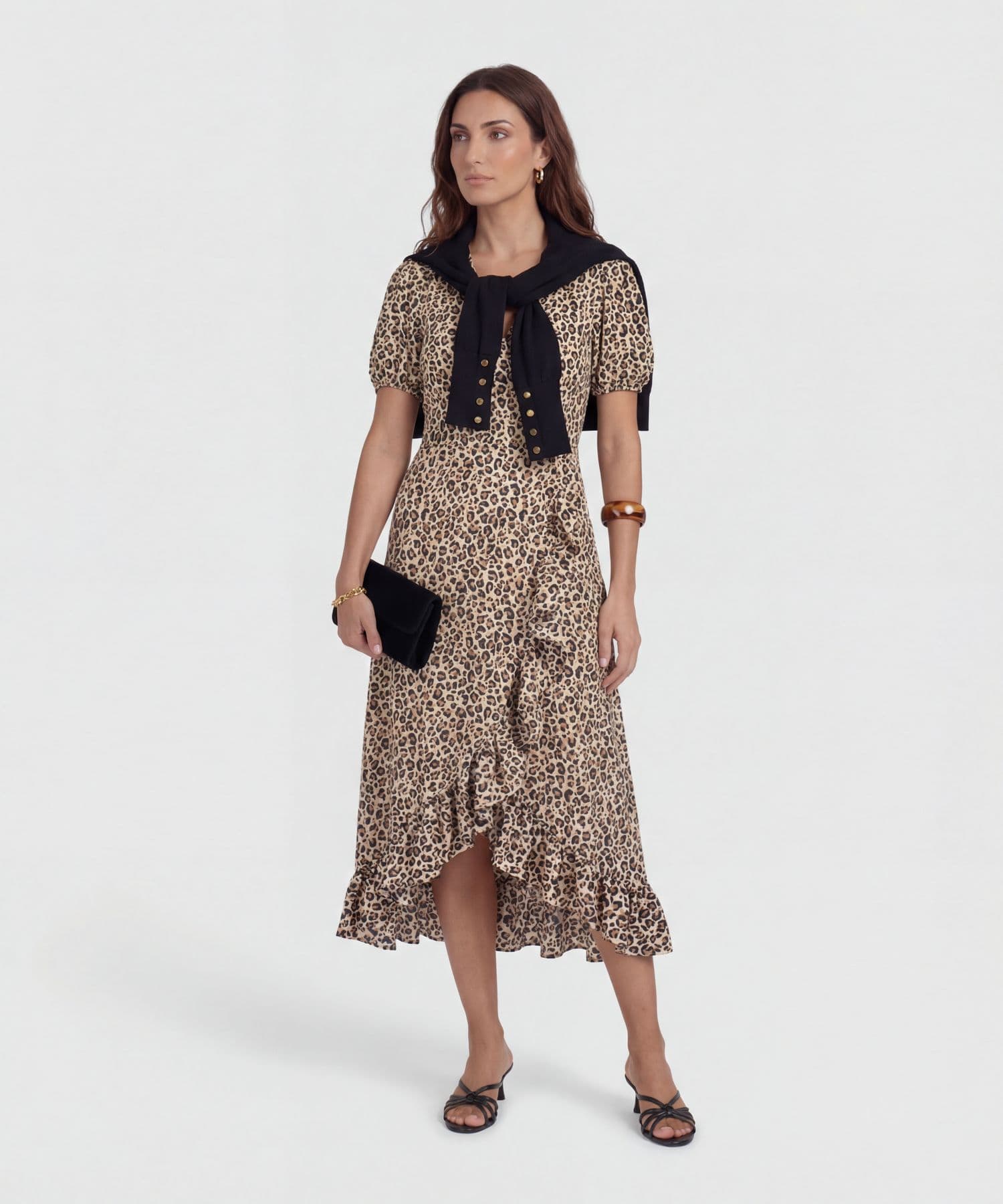 Vestido Marea Minimalista café para mujer, vista principal