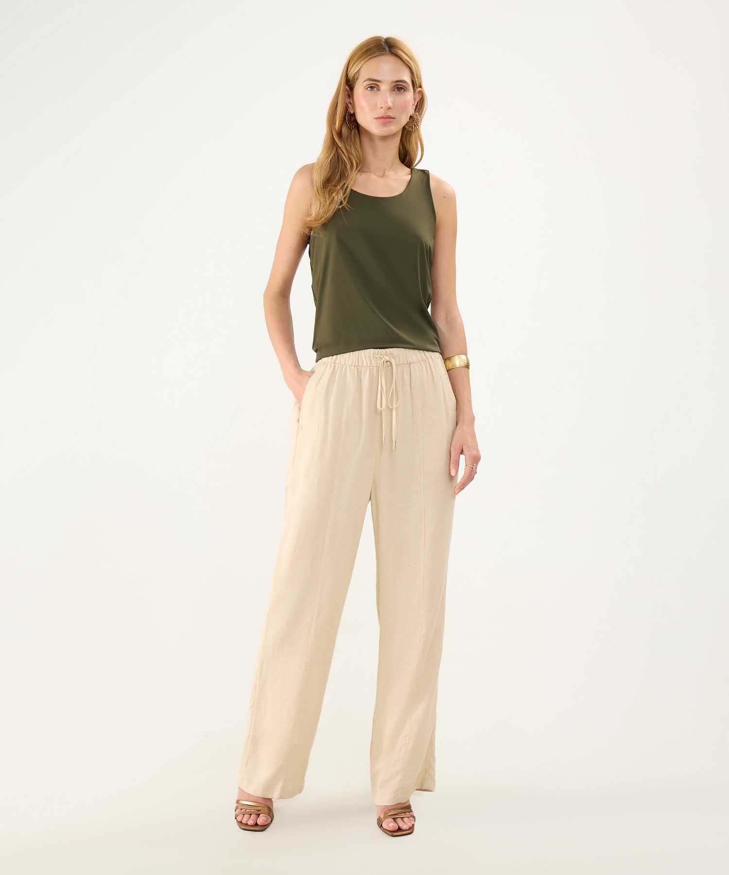 Pantalón Salina Edición Lino arena para mujer, vista 2
