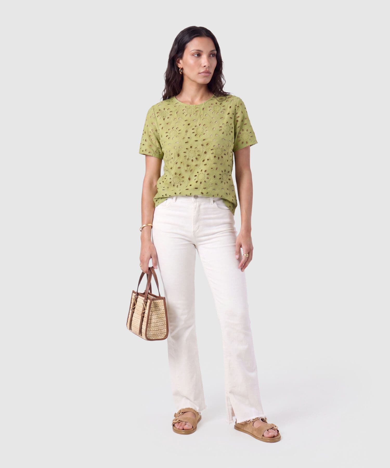 Blusa Litoral Urbano verde oliva para mujer, vista 2